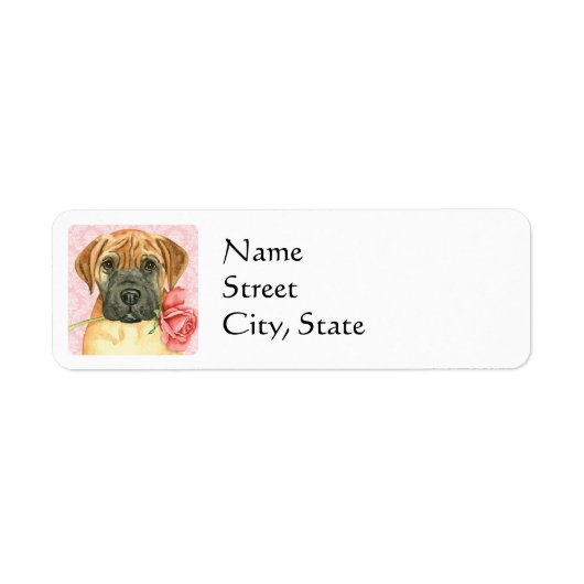 Valentijn Roos Bullmastiff Label (Voorkant)