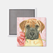 Valentijn Roos Bullmastiff Magnet (Voorkant / Achterkant)