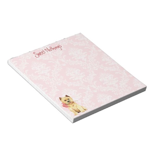 Valentijn Roos Cairn Terrier Notitieblok (Schuin)