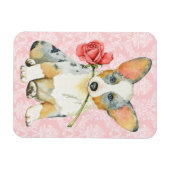 Valentijn Roos Cardigan Welsh Corgi Magneet (Horizontaal)
