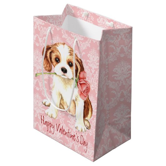 Valentijn Roos Cavalier Medium Cadeauzakje (Voorkant Gekanteld)