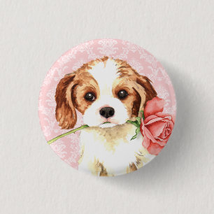 Valentijn Roos Cavalier Ronde Button 3,2 Cm