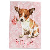 Valentijn Roos Chihuahua Medium Cadeauzakje (Achterkant)