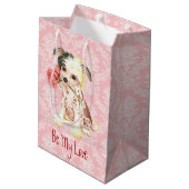 Valentijn Roos Chinese Crested Medium Cadeauzakje (Achterkant Gekanteld)