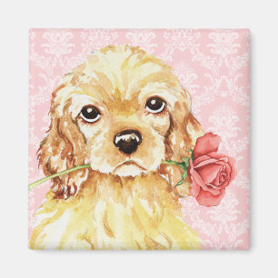 Valentijn Roos Cocker Magneet