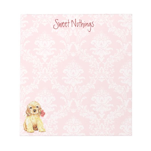 Valentijn Roos Cocker Notitieblok (Voorkant)