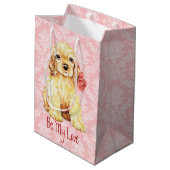 Valentijn Roos Cocker Spaniel Medium Cadeauzakje (Achterkant Gekanteld)
