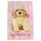 Valentijn Roos Cocker Spaniel Medium Cadeauzakje (Voorkant)