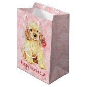 Valentijn Roos Cocker Spaniel Medium Cadeauzakje (Voorkant Gekanteld)