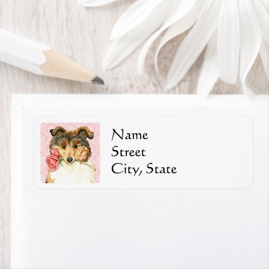 Valentijn Roos Collie Etiket (Insitu)