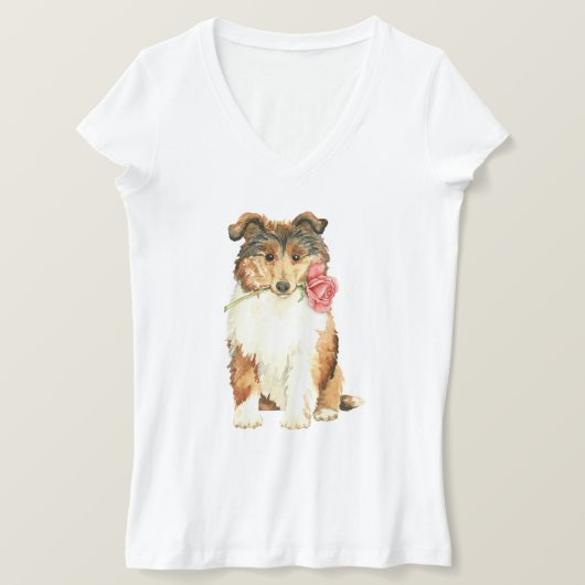 Valentijn Roos Collie T-shirt (Design voorkant)