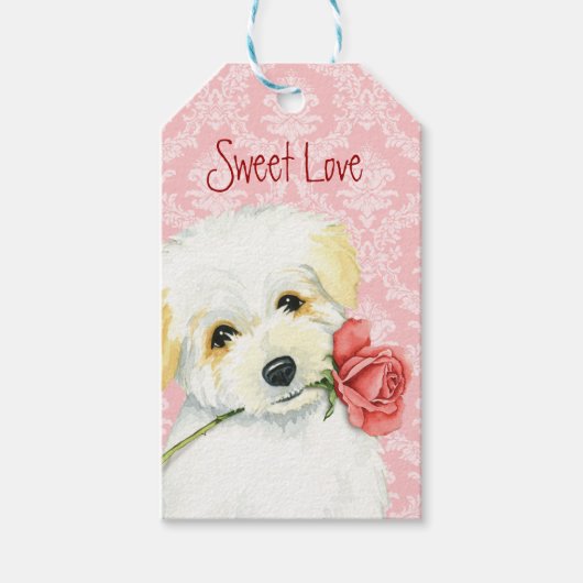 Valentijn Roos Coton de Tulear Cadeaulabel (Voorkant)
