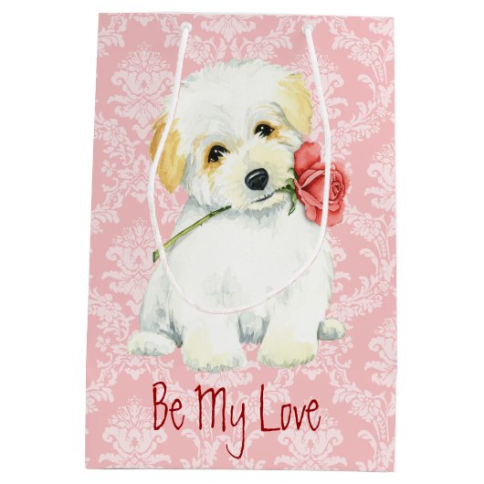 Valentijn Roos Coton de Tulear Medium Cadeauzakje (Achterkant)