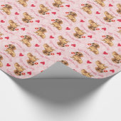 Valentijn Roos Dachshund Cadeaupapier (Hoek)