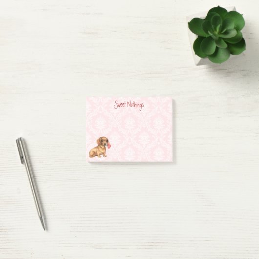 Valentijn Roos Dachshund Post-it® Notes (Kantoor)