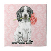 Valentijn Roos Engelse Cocker Spaniel Ceramic Tege Tegeltje (Voorkant)