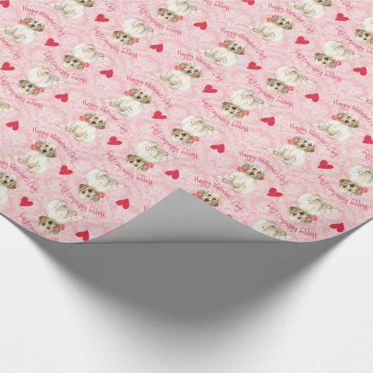 Valentijn Roos Engelse Setter Cadeaupapier (Hoek)