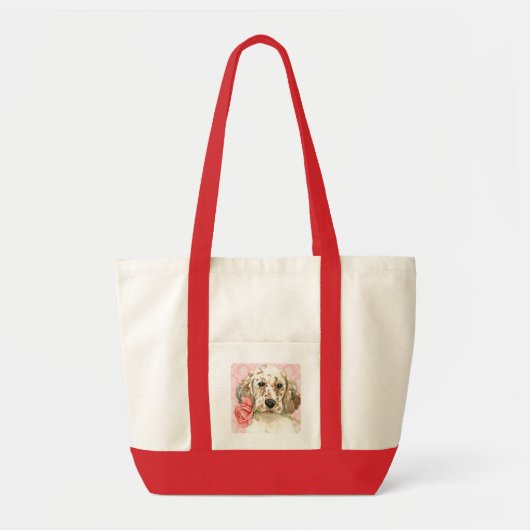 Valentijn Roos Engelse Setter Tote Bag (Voorkant)