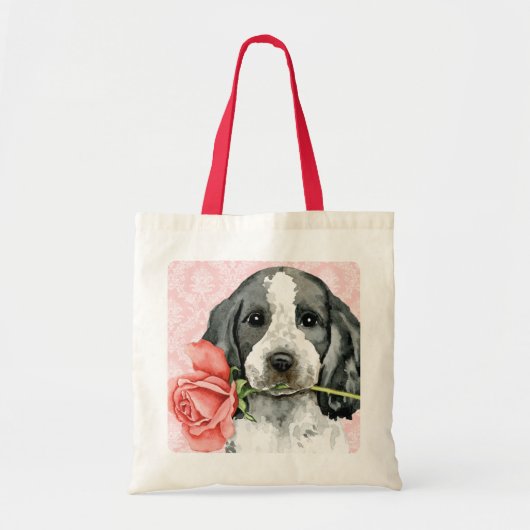 Valentijn Roos English Cocker Spaniel Canvas tas (Voorkant)
