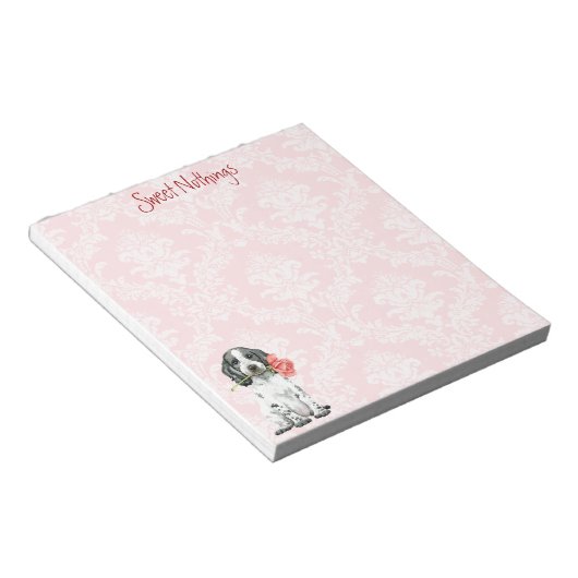 Valentijn Roos English Cocker Spaniel Notitieblok (Schuin)