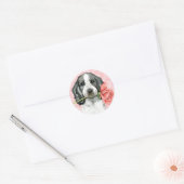 Valentijn Roos English Cocker Spaniel Ronde Sticker (Envelop)