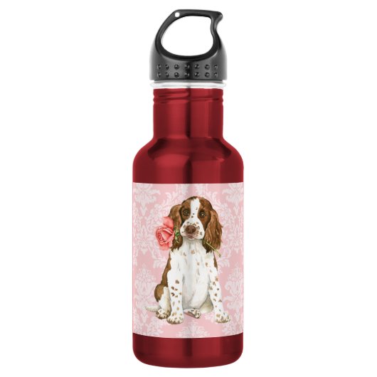 Valentijn Roos English Springer Waterfles (Voorkant)