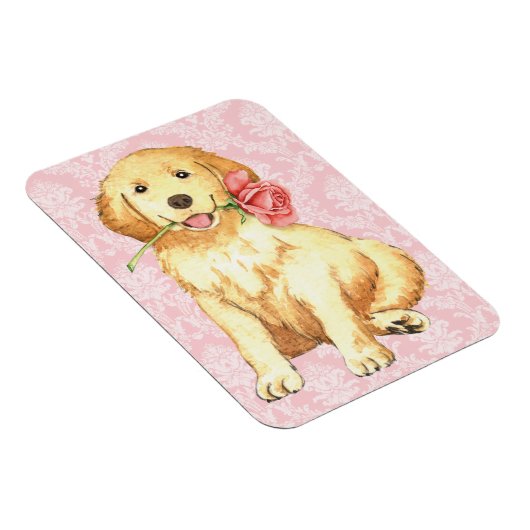 Valentijn Roos Golden Retriever Magneet (Rechterzijde)