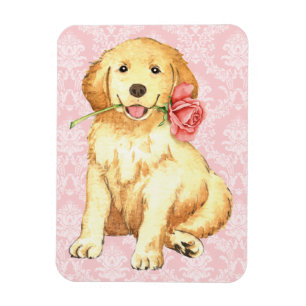 Valentijn Roos Golden Retriever Magneet