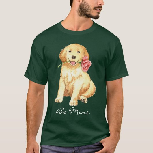 Valentijn Roos Golden Retriever T-shirt (Voorkant)
