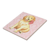 Valentijn Roos Golden Retriever Tegeltje (Zijkant)