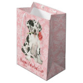Valentijn Roos Great Dane Medium Cadeauzakje (Voorkant Gekanteld)