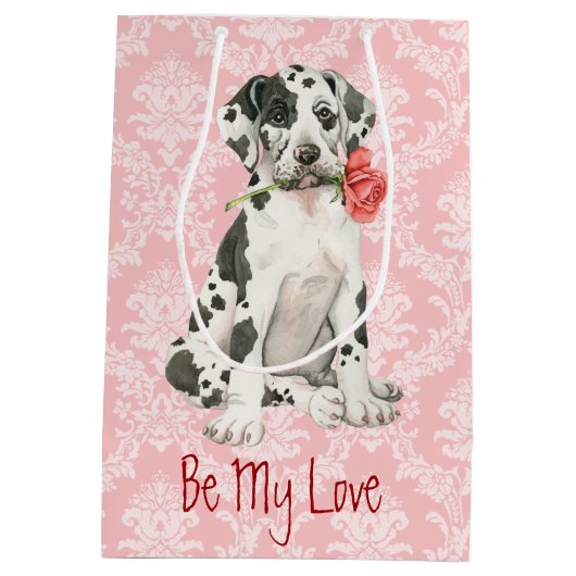 Valentijn Roos Great Dane Medium Cadeauzakje (Achterkant)