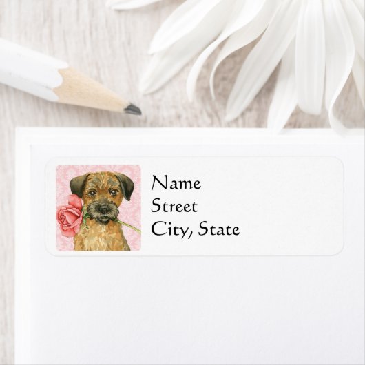 Valentijn Roos grens Terrier Etiket (Insitu)