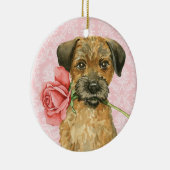 Valentijn Roos grens Terrier Keramisch Ornament (Rechts)