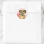 Valentijn Roos grens Terrier Ronde Sticker (Tas)