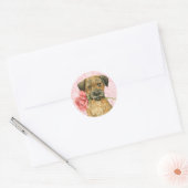 Valentijn Roos grens Terrier Ronde Sticker (Envelop)
