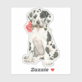 Valentijn Roos Grote Deen Vinyl Sticker (Vel)