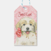 Valentijn Roos Grote Pyreneeën Cadeaulabel (Voorkant)