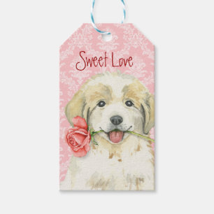 Valentijn Roos Grote Pyreneeën Cadeaulabel