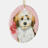 Valentijn Roos Havanese Keramisch Ornament (Rechts)