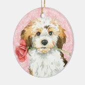 Valentijn Roos Havanese Keramisch Ornament (Links)