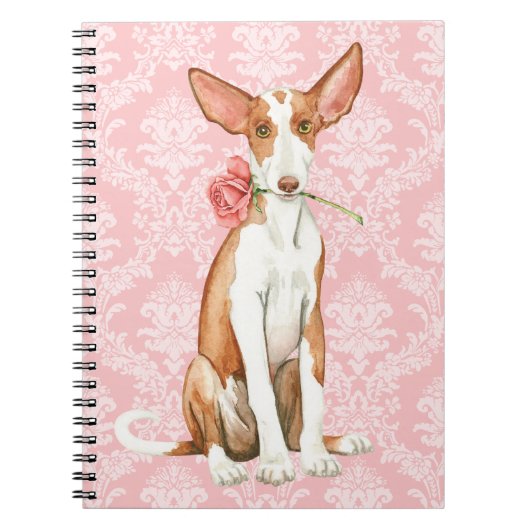 Valentijn Roos Ibizan Hound Notitieboek (Voorkant)