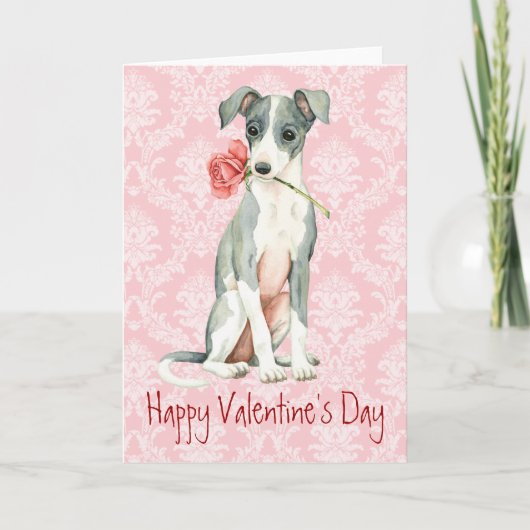 Valentijn Roos Italiaans Goudsher Feestdagen Kaart (Voorkant)