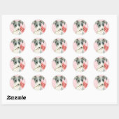Valentijn Roos Italiaans Goudsher Ronde Sticker (Vel)