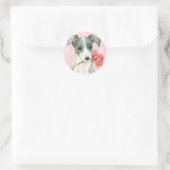 Valentijn Roos Italiaans Goudsher Ronde Sticker (Tas)