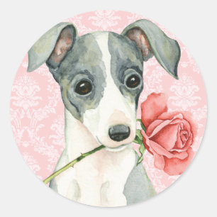 Valentijn Roos Italiaans Goudsher Ronde Sticker