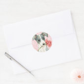 Valentijn Roos Italiaans Goudsher Ronde Sticker (Envelop)