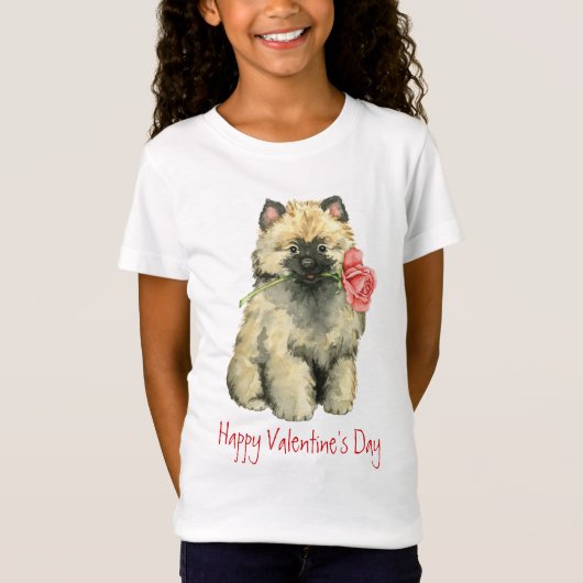 Valentijn Roos Keeshond T-shirt (Voorkant)