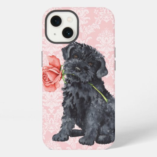 Valentijn Roos Kerry Blue Terrier iPhone Hoesje (Achterkant)