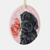 Valentijn Roos Kerry Blue Terrier Keramisch Ornament (Rechts)